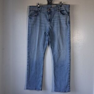 Wrangler Men's Slim Straight Jeans Light Wash Denim Size 38 x 30 Premium Quality